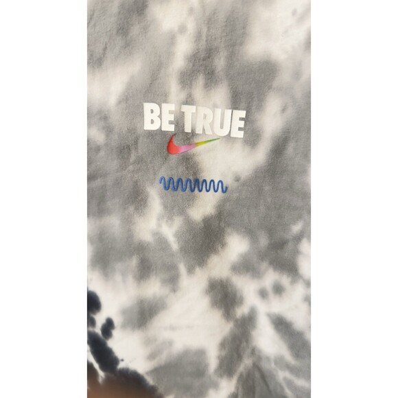Nike "Be True" Loose Fit Tie Dye Shirt - Black White Gray Men's Size XL - Picture 3 of 4